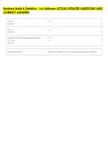 Business Math & Statistics - Ivy Software ACTUAL UPDATED QUESTIONS AND &NewLine;CORRECT ANSWERS 