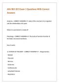 ASU BIO 201 Exam 1 Questions With Correct Answers