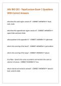 ASU BIO 201 - Topal Lecture Exam 1 Questions With Correct Answers