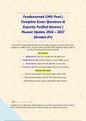 Fundamentals CMS Final &vert; Complete Exam Questions & Expertly Verified Answers &vert; Newest Update 2026 &ndash; 2027 &lpar;Graded A&plus;&rpar;&NewLine;