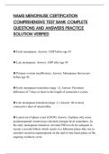 NAMS MENOPAUSE CERTIFICATION&NewLine;COMPREHENSIVE TEST BANK COMPLETE&NewLine;QUESTIONS AND ANSWERS PRACTICE&NewLine;SOLUTION VERIFIED&NewLine;