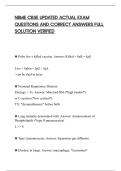 NBME CBSE UPDATED ACTUAL EXAM&NewLine;QUESTIONS AND CORRECT ANSWERS FULL&NewLine;SOLUTION GRADED A&plus;