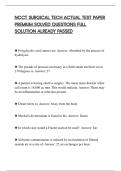 NCCT SURGICAL TECH ACTUAL TEST PAPER&NewLine;PREMIUM SOLVED QUESTIONS FULL&NewLine;SOLUTION ALREADY PASSED 