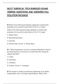 NCCT SURGICAL TECH BUNDLED EXAMS&NewLine;VERIFIED QUESTIONS AND ANSWERS FULL&NewLine;SOLUTION PACKAGE