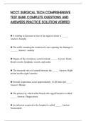 NCCT SURGICAL TECH COMPREHENSIVE&NewLine;TEST BANK COMPLETE QUESTIONS AND&NewLine;ANSWERS PRACTICE SOLUTION VERIFIED&NewLine;