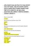 APEA PMHNP EXAM AND PRACTICE EXAM NEWEST 2026 TEST BANK&vert; APEA PSYCHIATRIC-MENTAL HEALTH NURSE PRACTITIONER &lpar;PMHNP&rpar; EXAM PREP WITH COMPLETE 400 REAL EXAM QUESTIONS AND CORRECT VERIFIED ANSWERS&sol; ALREADY GRADED A&plus;