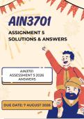 AIN3701 Assignment 5 Answers - Year Module&comma; 2026 &vert; Due Date 7 August 2026