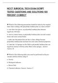 NCCT SURGICAL TECH EXAM SCRIPT&NewLine;TESTED QUESTIONS AND SOLUTIONS 100&NewLine;PERCENT CORRECT&NewLine;