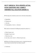 NCCT SURGICAL TECH UPDATED ACTUAL&NewLine;EXAM QUESTIONS AND CORRECT&NewLine;ANSWERS FULL SOLUTION GRADED A&plus;&NewLine;