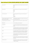 Physics Lab Exam &num;1 ACTUAL UPDATED QUESTIONS AND CORRECT ANSWERS 