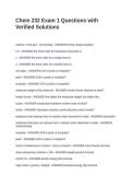 Chem 232 Exam 1 Questions with Verified Solutions