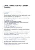 CHEM 232 Final Exam with Complete Solutions