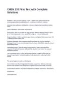 CHEM 232 Final Test with Complete Solutions