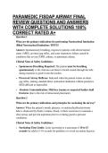 PARAMEDIC FISDAP AIRWAY FINAL REVIEW QUESTIONS AND ANSWERS WITH COMPLETE SOLUTIONS 100&percnt; CORRECT RATED A&plus;