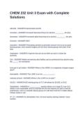 CHEM 232 Unit 3 Exam with Complete Solutions