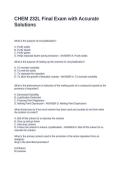 CHEM 232L Final Exam with Accurate Solutions