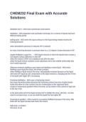 CHEM232 Final Exam with Accurate Solutions