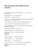 Bio 151 Exam 2 with 100&percnt; Correct Answers