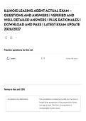 ILLINOIS LEASING AGENT ACTUAL EXAM &ndash; QUESTIONS AND ANSWERS &vert; VERIFIED AND WELL DETAILED ANSWERS &vert; PLUS RATIONALES &vert; DOWNLOAD AND PASS &vert; LATEST EXAM UPDATE 2026&sol;2027&NewLine;