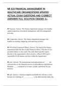 NR 533 FINANCIAL MANAGEMENT IN&NewLine;HEALTHCARE ORGANIZATIONS UPDATED&NewLine;ACTUAL EXAM QUESTIONS AND CORRECT&NewLine;ANSWERS FULL SOLUTION GRADED A&plus;