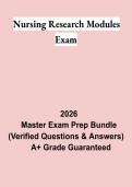 Nursing Research Modules Exam 2026 &vert; Comprehensive Study Guide&comma; Practice Questions & Exam Review Notes PDF