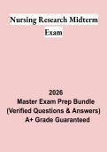 Nursing Research Midterm Exam 2026 &vert; Complete Study Guide&comma; Practice Questions & Review Notes PDF