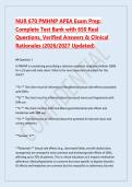 NUR 670 PMHNP APEA Exam Prep&colon; &NewLine;Complete Test Bank with 650 Real &NewLine;Questions&comma; Verified Answers & Clinical &NewLine;Rationales &lpar;2026&sol;2027 Updated&rpar;