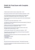 PHAR 101 Final Exam with Complete Solutions