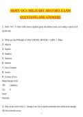 ARMY OCS MILITARY HISTORY EXAM Actual 2026 Newest Updated Questions and Correct Answers &lpar;Latest 2026 &sol; 2027 Update&rpar; &lpar;100&percnt; Verified Answers by Expert&rpar;
