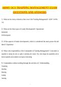 ARMY OCS TRAINING MANAGEMENT EXAM Actual 2026 Newest Updated Questions and Correct Answers &lpar;Latest 2026 &sol; 2027 Update&rpar; &lpar;100&percnt; Verified Answers by Expert&rpar;