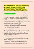 ATI Fundamentals Proctored Exam 2019 &NewLine;& Retake&colon; Practice Questions with &NewLine;Rationales & High-Yield Study Guide&period;