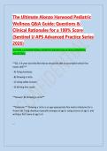The Ultimate Alonzo Harwood Pediatric &NewLine;Wellness Q&A Guide&colon; Questions & &NewLine;Clinical Rationales for a 100&percnt; Score &NewLine;&lpar;Sentinel U APS Advanced Practice Series &NewLine;2026&rpar;