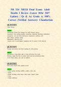 NR 324&sol; NR324 Final Exams&colon; Adult Health I &lpar;Latest 2026&sol; 2027 Updates STUDY BUNDLE WITH COMPLETE SOLUTIONS&rpar; &vert; Qs & As&vert; Grade A&vert; 100&percnt; Correct &lpar;Verified Answers&rpar;- Chamberlain