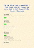 NR 324&sol; NR324 Exam 2&colon; Adult Health I Guide &lpar;Latest 2026&sol; 2027 Update&rpar; &vert; Qs & As&vert; Grade A&vert; 100&percnt; Correct &lpar;Verified Answers&rpar;- Chamberlain