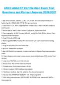 ANCC AGACNP Certification Exam Test Questions and Correct Answers 2026&sol;2027 &ndash; Comprehensive Adult-Gerontology Acute Care Nurse Practitioner Study Guide