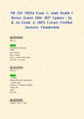 NR 324&sol; NR324 Exam 1&colon; Adult Health I Review &lpar;Latest 2026&sol; 2027 Update&rpar; &vert; Qs & As&vert; Grade A&vert; 100&percnt; Correct &lpar;Verified Answers&rpar;- Chamberlain