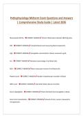 Pathophysiology Midterm Exam Questions and Answers &vert; Comprehensive Study Guide &vert; Latest 2026