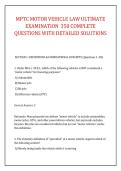 MPTC MOTOR VEHICLE LAW ULTIMATE &NewLine;EXAMINATION  350 COMPLETE &NewLine;QUESTIONS WITH DETAILED SOLUTIONS&NewLine;