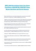 ANCC Adult-Gerontology Acute Care Nurse Practitioner &lpar;AGACNP-BC&rpar; 2026&sol;2027 Exam Review Questions and Correct Answers &ndash; Comprehensive Certification Study Guide