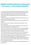 AGACNP Test Review Questions and Answers 2026&sol;2027 &ndash; Comprehensive Adult-Gerontology Acute Care Nurse Practitioner Certification Study Guide
