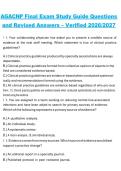AGACNP Final Exam Study Guide Questions and Revised Answers 2026&sol;2027 &ndash; Comprehensive Adult-Gerontology Acute Care Nurse Practitioner Certification Study Guide