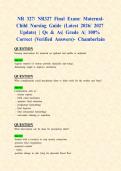 NR 327&sol; NR327 Final Exam&colon; Maternal-Child Nursing Guide &lpar;Latest 2026&sol; 2027 Update&rpar; &vert; Qs & As&vert; Grade A&vert; 100&percnt; Correct &lpar;Verified Answers&rpar;- Chamberlain
