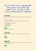 NR 327&sol; NR327 Exam 2&colon; Maternal-Child Nursing Review &lpar;Latest 2026&sol; 2027 Update&rpar; &vert; Qs & As&vert; Grade A&vert; 100&percnt; Correct &lpar;Verified Answers&rpar;- Chamberlain
