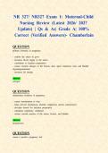 NR 327&sol; NR327 Exam 1&colon; Maternal-Child Nursing Review &lpar;Latest 2026&sol; 2027 Update&rpar; &vert; Qs & As&vert; Grade A&vert; 100&percnt; Correct &lpar;Verified Answers&rpar;- Chamberlain