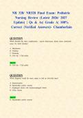 NR 328&sol; NR328 Final Exam&colon; Pediatric Nursing Review &lpar;Latest 2026&sol; 2027 Update&rpar; &vert; Qs & As&vert; Grade A&vert; 100&percnt; Correct &lpar;Verified Answers&rpar;- Chamberlain