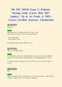 NR 328&sol; NR328 Exam 2&colon; Pediatric Nursing Guide &lpar;Latest 2026&sol; 2027 Update&rpar; &vert; Qs & As&vert; Grade A&vert; 100&percnt; Correct &lpar;Verified Answers&rpar;- Chamberlain