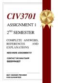 CIV3701 ASSIGNMENT 1 SEMESTER 2 2026 - COMPLETE ANSWERS