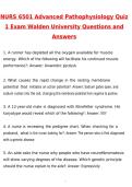 2026 NURS 6501 Advanced Pathophysiology Quiz 1 Exam Walden University Actual Questions & Answers &lpar;Latest 2026 &sol; 2027 Update&rpar; 100&percnt; Guarantee Pass &lpar;Verified Answers&rpar;