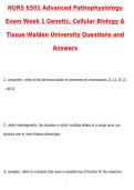 2026 NURS 6501 Advanced Pathophysiology Exam Week 1 Genetics&comma; Cellular Biology and Tissue Walden University Actual Questions & Answers &lpar;Latest 2026 &sol; 2027 Update&rpar; 100&percnt; Guarantee Pass &lpar;Verified Answers&rpar; Walden University