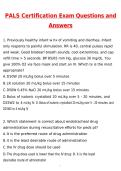 2026 PALS Certification Exam Actual Questions & Answers &lpar;Latest 2026 &sol; 2027 Update&rpar; 100&percnt; Guarantee Pass &lpar;Verified Answers&rpar;